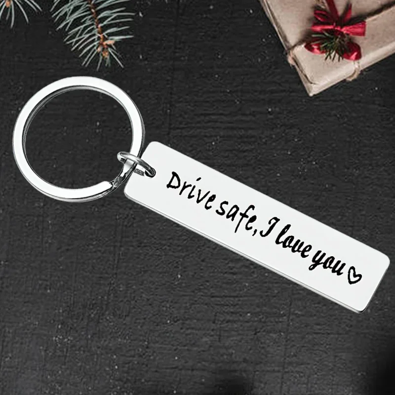 

Cute Father's Day Gifts Drive Safe Keychain Pendant Boyfriend Husband Dad I Love You Gifts Key Chain Keyring