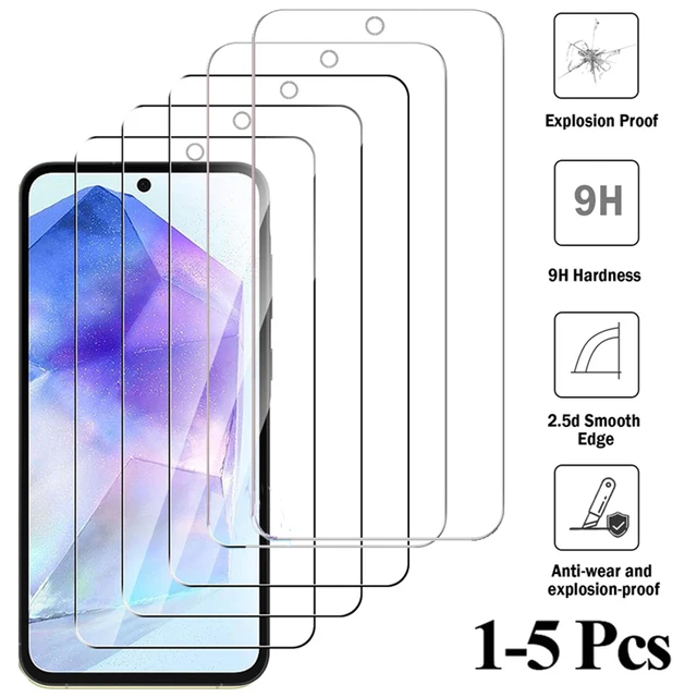 vitre protection Pour Samsung A55 verre trempé pour Samsung A54 protections d'écran pour Samsung Galaxy A55 A54 A14 A35 A34 A51 A52 A52S Film de verre 1
