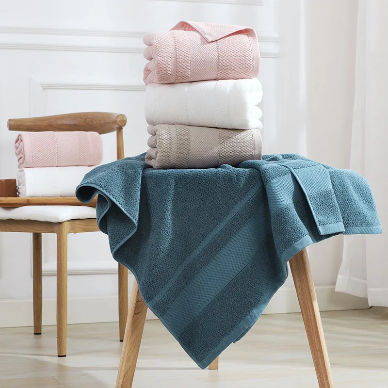 cotton bath towel absorbent adult bath towel pure color soft skin-friendly face wash hand