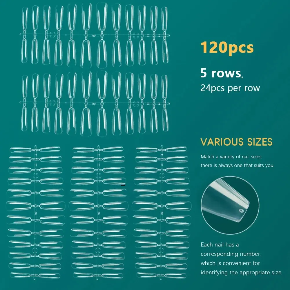Nail Tips NAILPOP Nail Tips Full Cover Soft Gel False Nail Capsules Various Shapes and Styles Professional Extension DIY 120PCS
