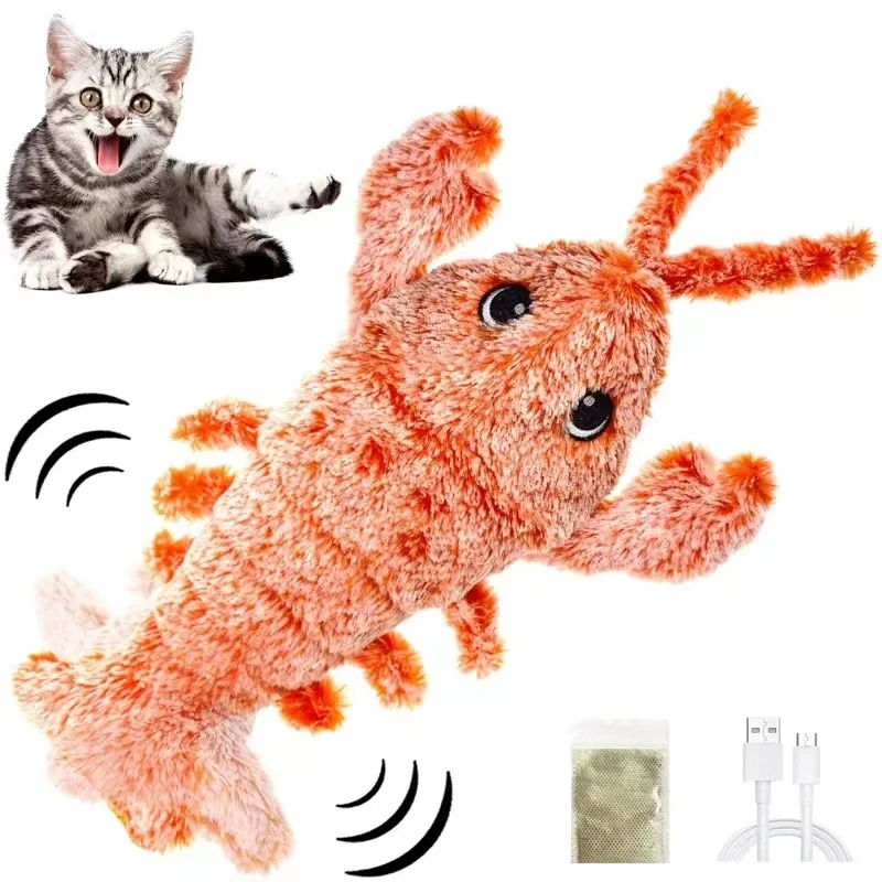 

Электрическая игрушка в виде прыгающей креветки, кошки, движущаяся имитация лобстера, танцующие плюшевые игрушки для искусственных животных, Интерактивная игрушка