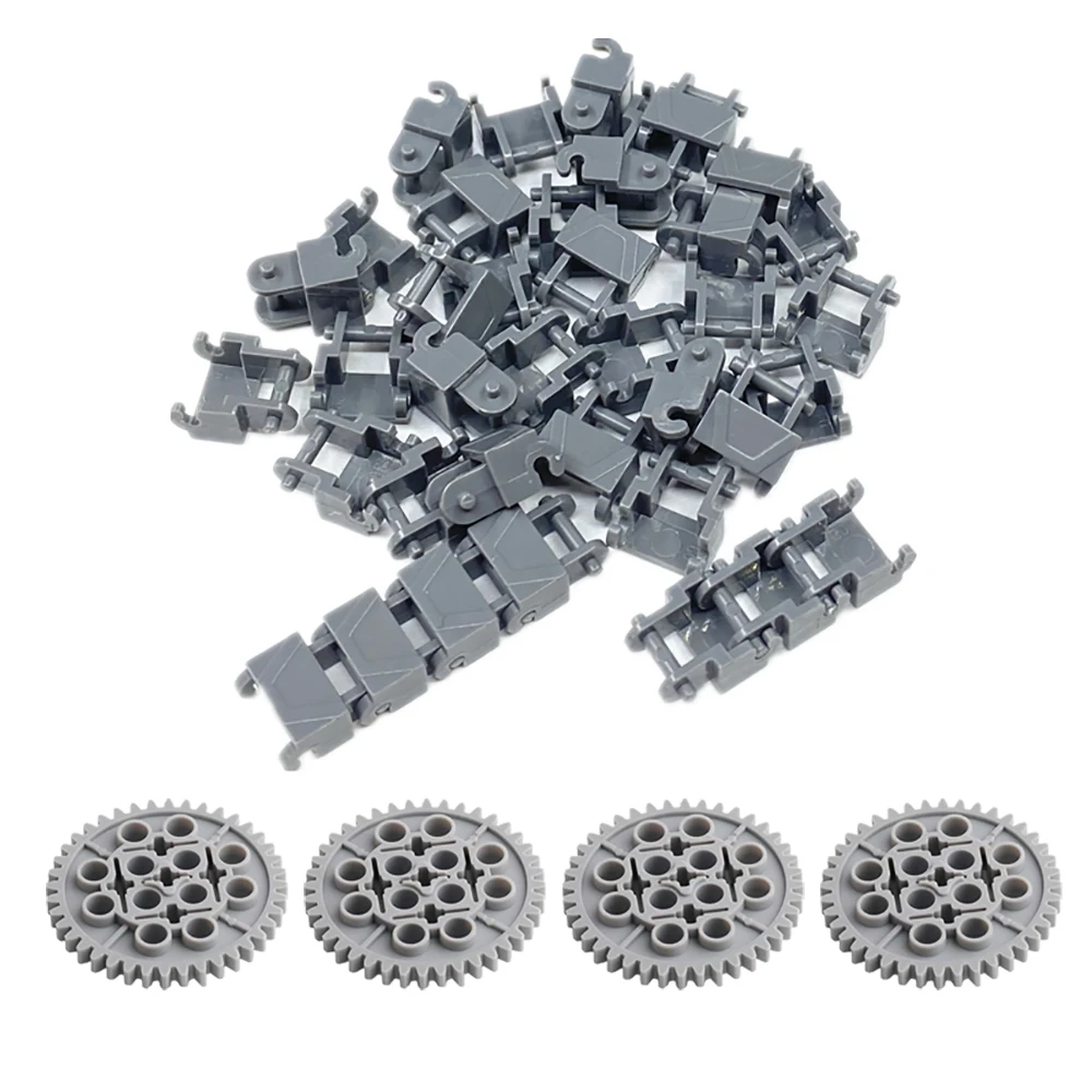 Chain Track Wheel Kit Technical Tracks Blocks Parts Wheels Pack Gears Tank Chain Crawler For 3711 3873 57518 88323 15379 14696