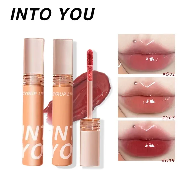 

INTO YOU make up 5 Colors Syrup Glossy Lip Tint Liquid Lipstick Glossy Lip Cosmetics Lip Balm Tint Glossy Lipstick Makeup