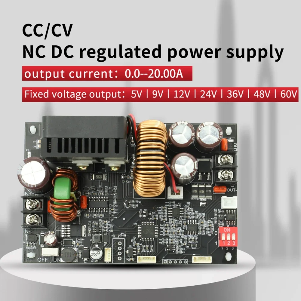 CNC 직류 안정화 전압 전원 공급 장치, LCD 디스플레이 정전압 및 전류 스텝 다운 모듈, XY6020L, 20A, 1200W