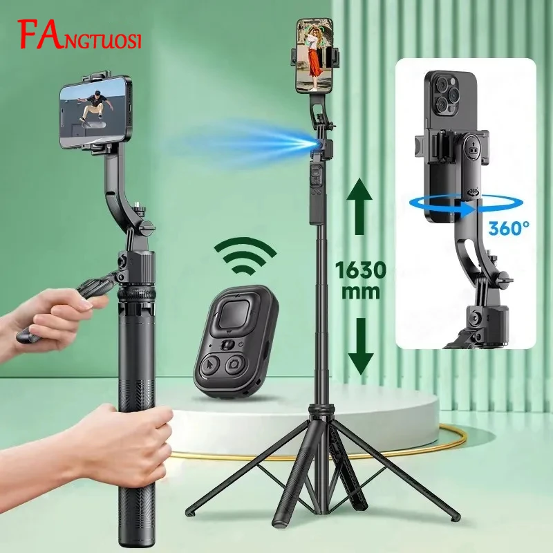 FANGTUOSI Selfie Stick with Bluetooth Remote and Intelligent Stabilizer