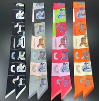Silk Neck Scarfs Skinny Women Fashion Print Lady Hand Bag Scarf Hair Band Ribbon Decoration Head Wristband Tie 2022 Fashion 6
