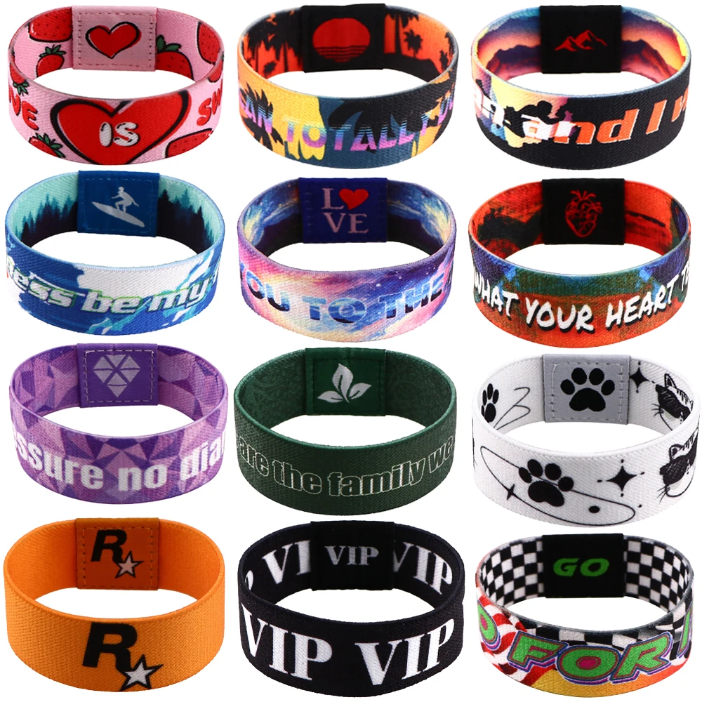Motivational Quotes Series Stretch Wristband Bracelet Men Women Children Cute Cat Wide Band Bangles Armband Accessories