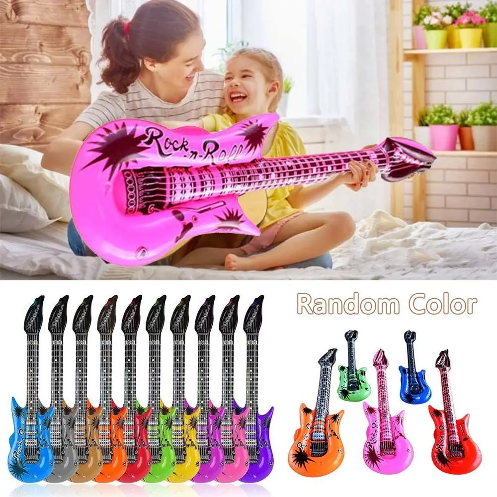 

6Pcs Creaive Blow Up Guitar Kids Party Props Home Decoration Inflatable Guitar Music Balloons Set Rock Guitar Toy