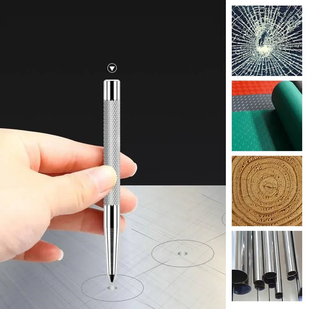 3.7 Inch Knurled Centre Punch Spot Dot Center Punches 94mm Carbon Steel Drilling Metal Hardened Tool