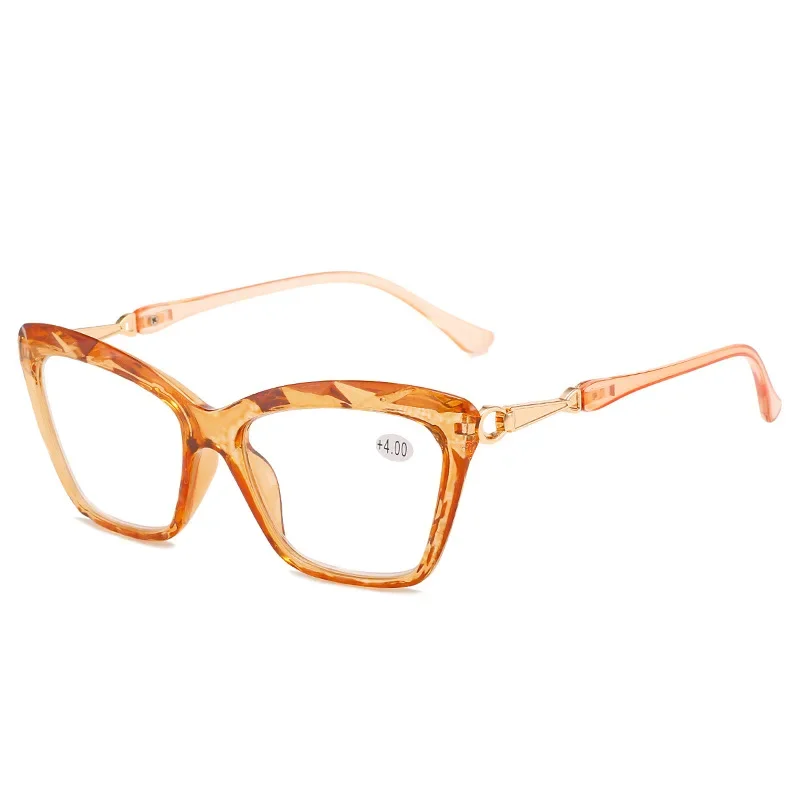 New Cat's Eye Reading Glasses for Women Fashion Luxury Blue Light Blocking Presbyopia Transparent Man Far Sight Glasses +1.0 4.0 6