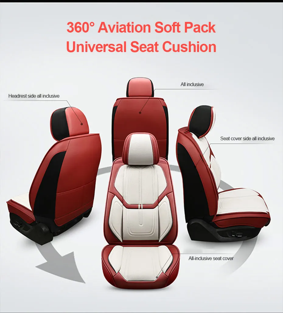 Leather Seat Cushions Custom Fit Driver Seat Protector Pads Red Thread Auto  Interior Decor Accessories – SEAMETAL