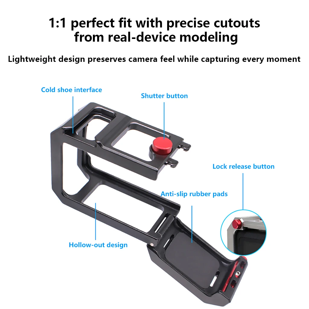 Für DJI Osmo Action 6, Action 5Pro 4 3 Metall Kamerakäfig Aluminium Schutzrahmen Kaltschuh Erweiterungshalterung Mikrofon Lichthalterung – Detail 5