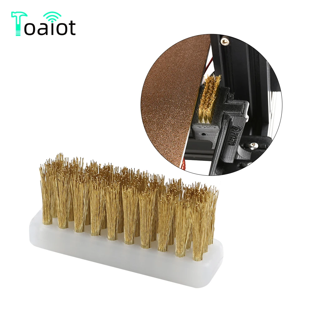 

3D Printer Parts Cleaner Brush Tool Copper Wire Toothbrush Copper Brush Handle for Hotend Cleaning Nozzle Heater Block Hot Bed