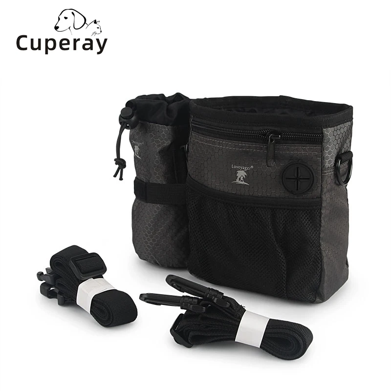 

Dog Treat Pouch Pet Training Bag with Poop Bag Dispenser Treats Tote Carry Kibble Snacks Toys 3 Ways to Wear Pet Training Bag