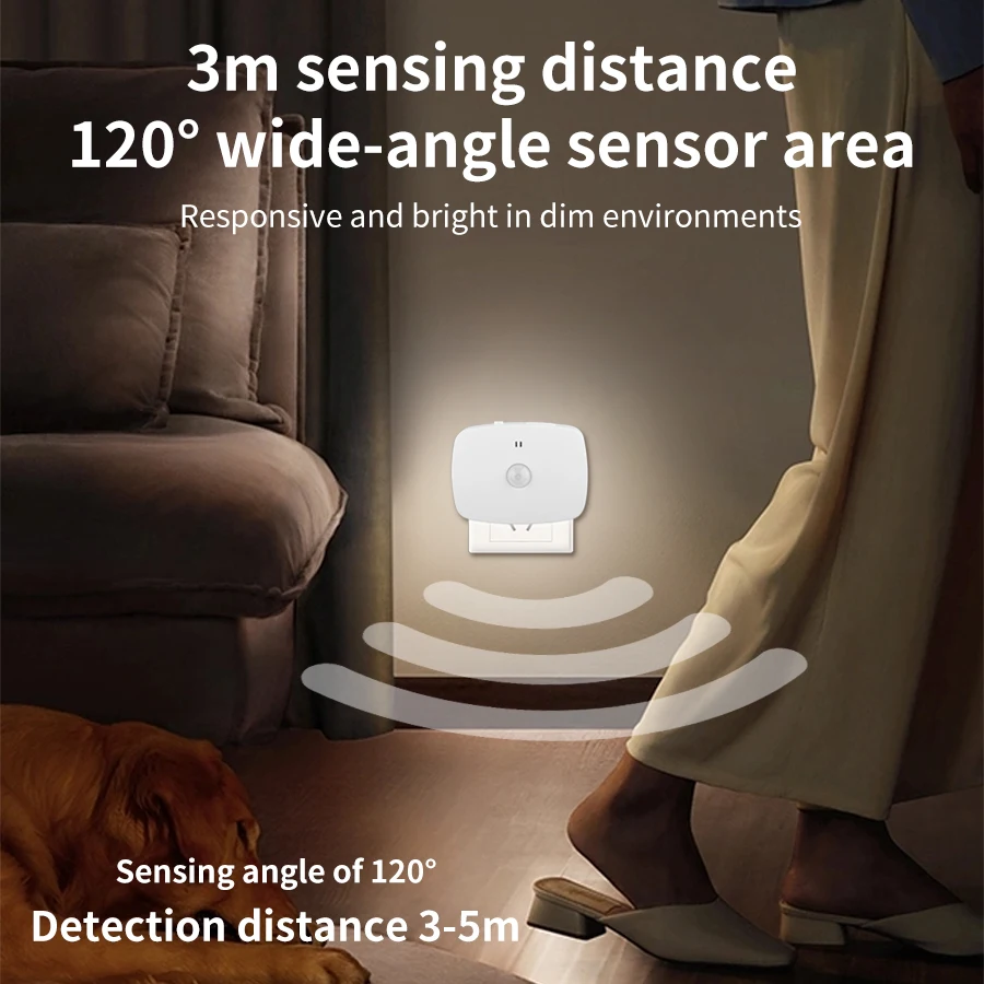 Smart Motion Sensor Night Light with Adjustable Soft Glow for Kids' Rooms and Hallways