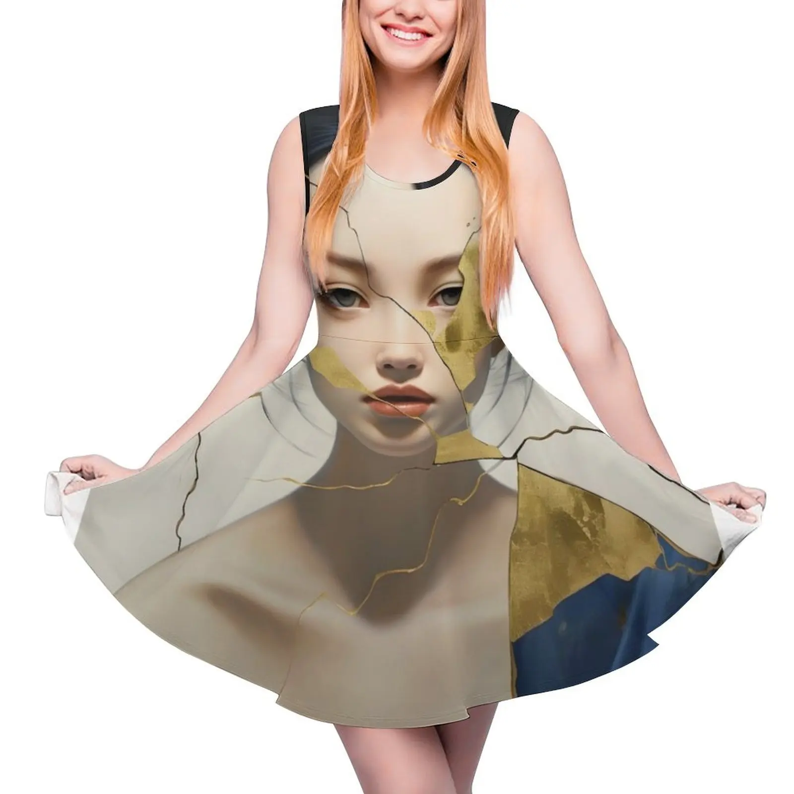 

Платье без рукавов kintsugi для женщин, роскошное летнее платье для женщин, элегантные вечерние платья для женщин, 2024, 2024