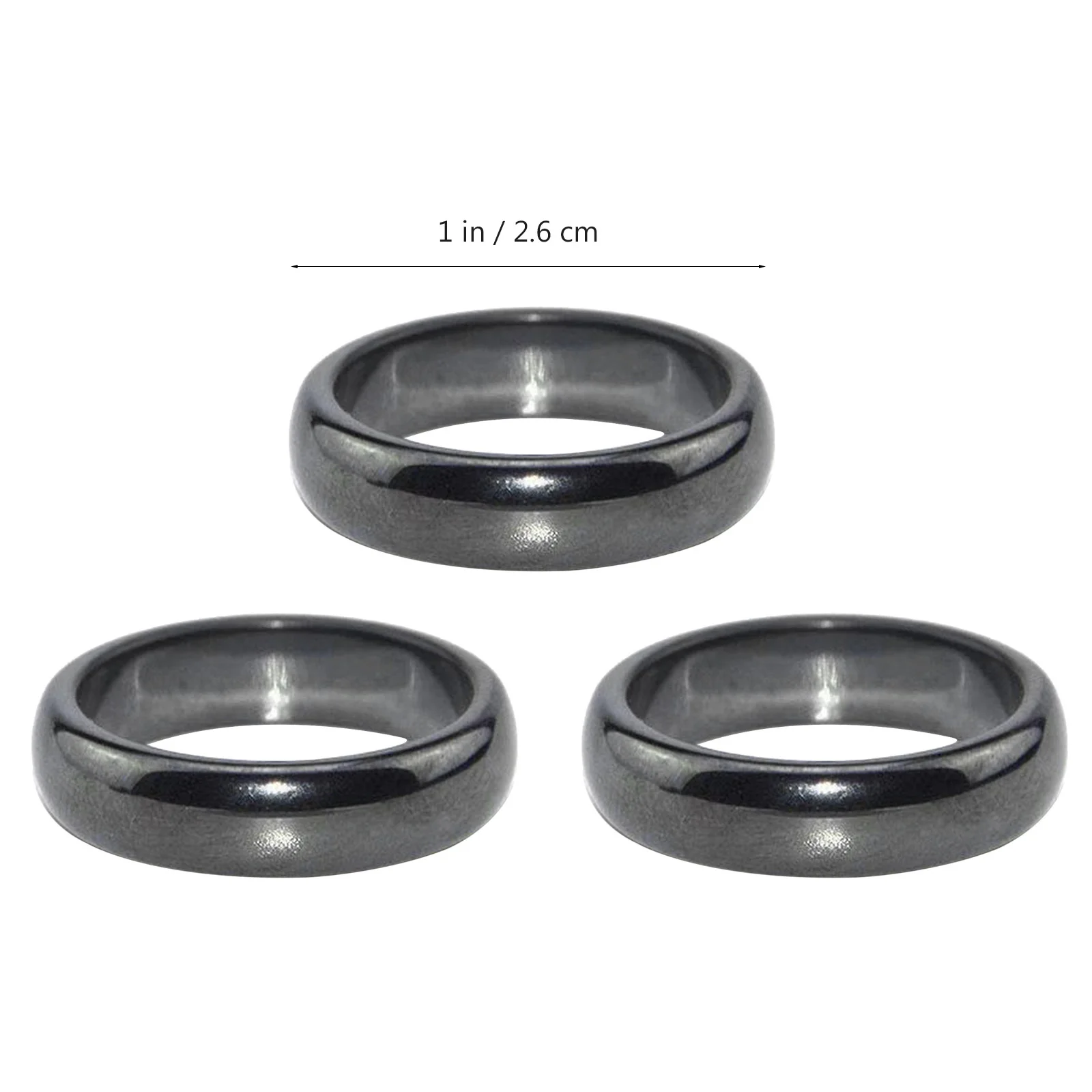 3 Pcs Magnetic Ring Multipurpose Rings Black Gallstone Finger The Fashion Hematite Treatment Curved Surface Women's