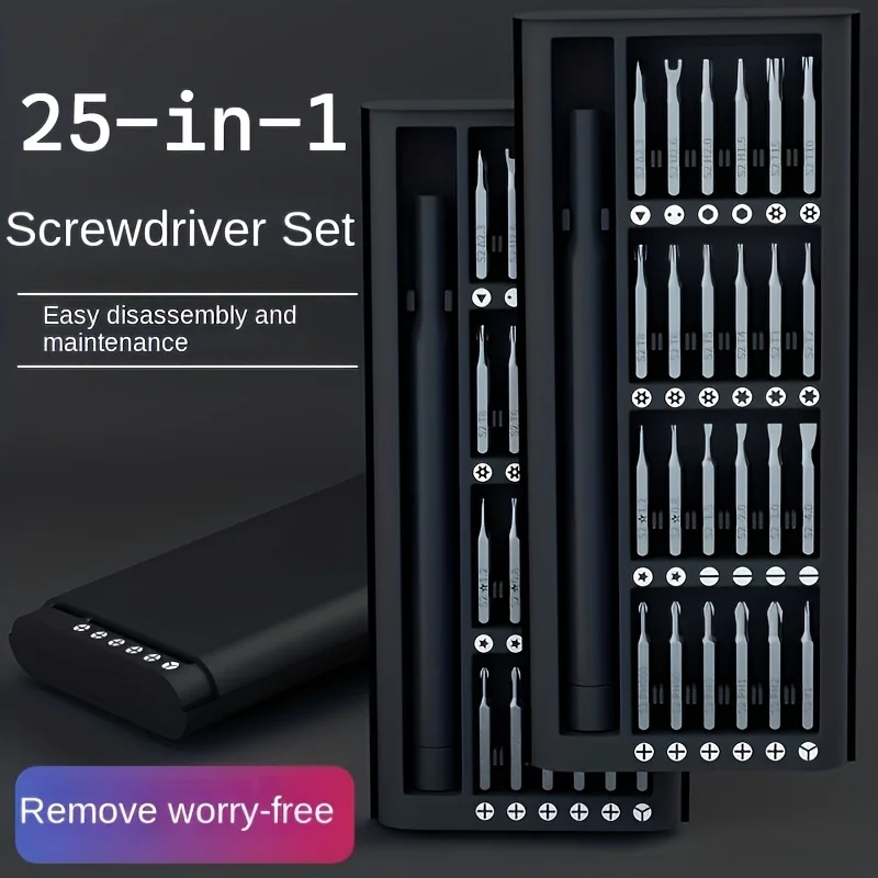 Tournevis de précision démontant un smartphone, jeu de tournevis mini 25 en 1 pour électronique en action.