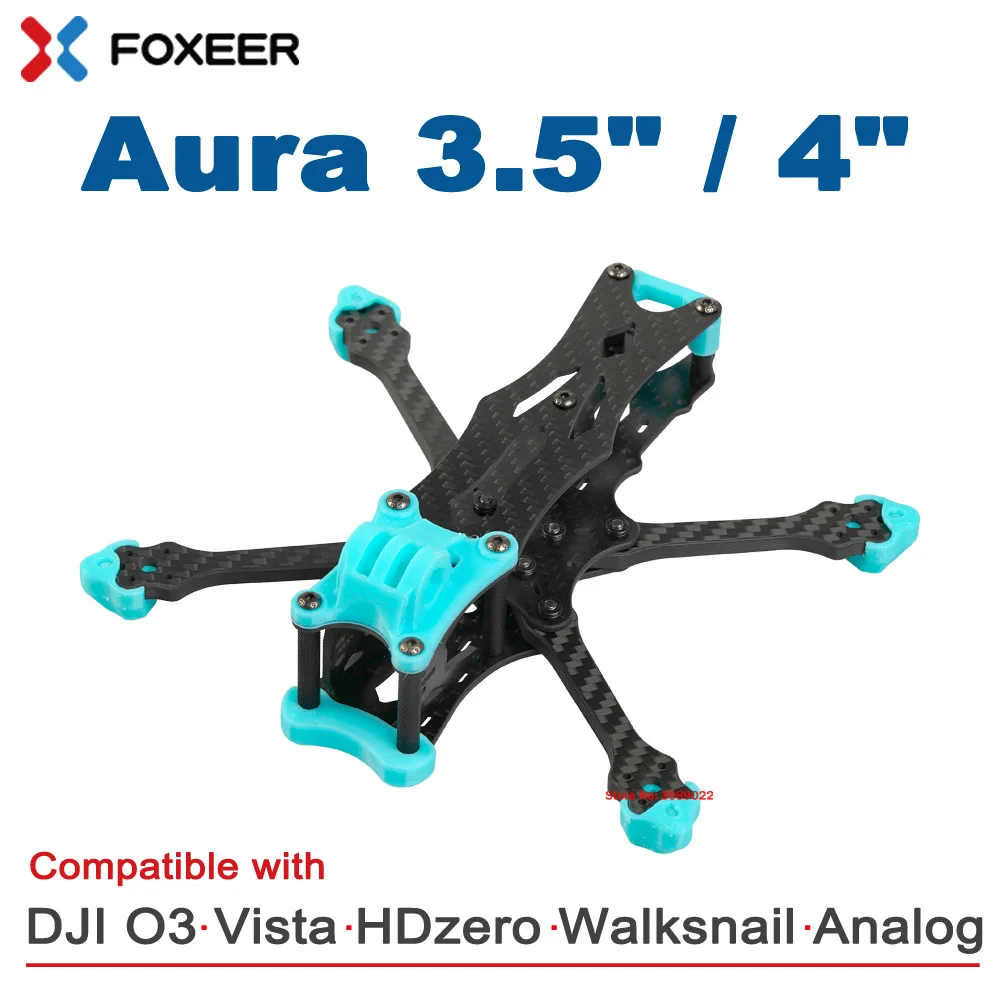 

Foxeer Aura 3.5" 166mm / 4" 192mm T700 Carbon 3.5inch 4inch FPV Freestyle Frame 5mm Arm for DJI O3/Vista/HDzero/Walksnail/Analog