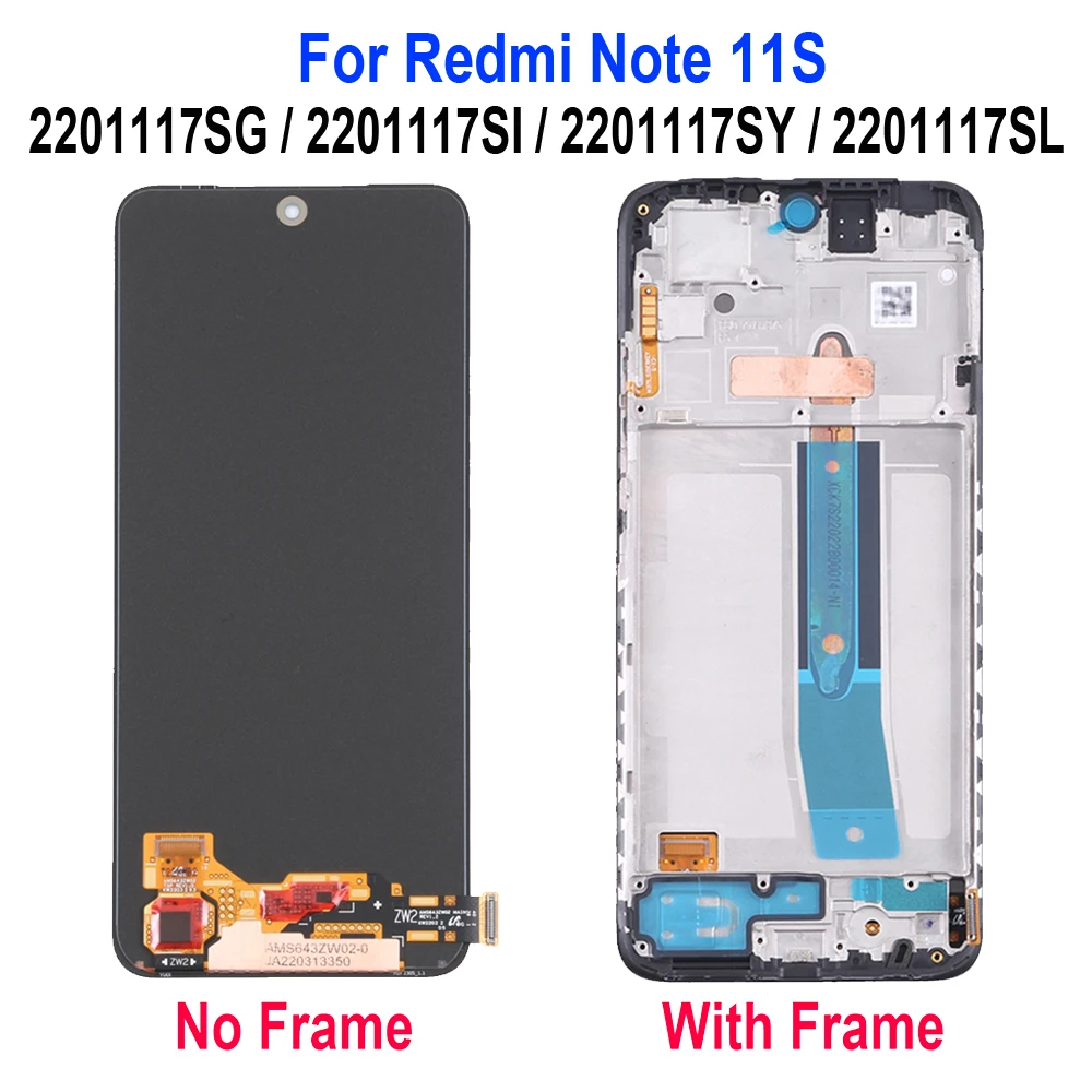 AMOLED For Xiaomi Redmi Note 11 11S LCD Display 2201117TY 2201117TG 2201117SI 2201117SY Touch Screen Digitizer Assembly