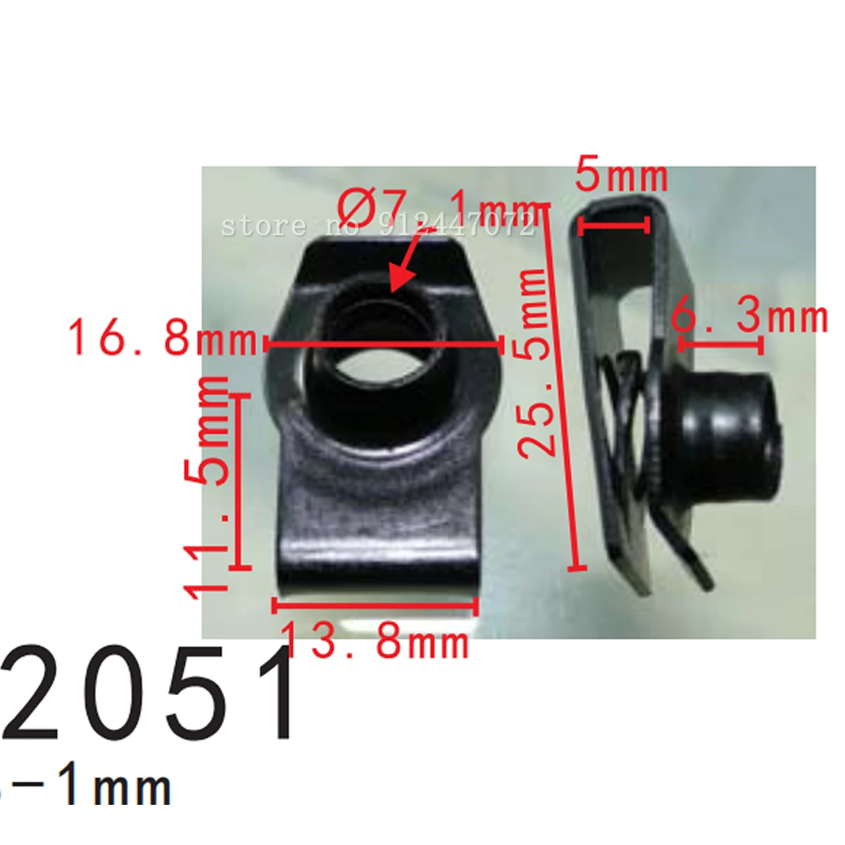 

100x BUMPER TRUNK FENDER 8mm Hole Metal U-Clips For Self tap screw Universal