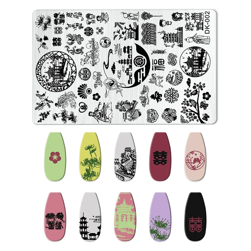 Cute Cartoon Character Stamping Plate Cute Girl dragon phoenix Nail Stamp Plates Small Elf Nail Templates for Nail Art Design 4