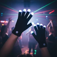 7 Colors Light Show LED Gloves LED Colorful Flashing Finger Lighting Gloves Christmas Gift Halloween Party Favors