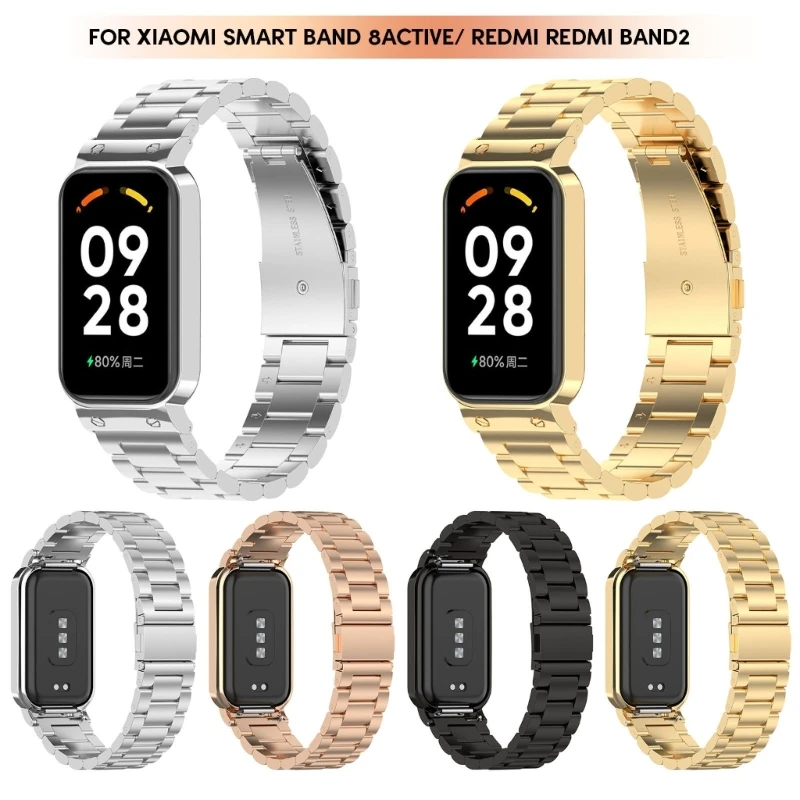 

Sleek Stainless Steel Watch Strap Fashionable Bracelet Durable for Band 8 Active P9JB