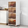 Plastic Multifunction Kitchen Cabinet for Kitchen Furniture Storage Cabinet Multilayer Modern Upscale Household Crevice Cupboard 6