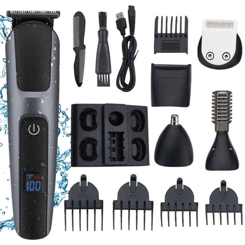 

Hair Cutting Kit for Men Women & Children with 4 Guide Combs for Smooth Help You Trim More Easily and Accurately Dropship