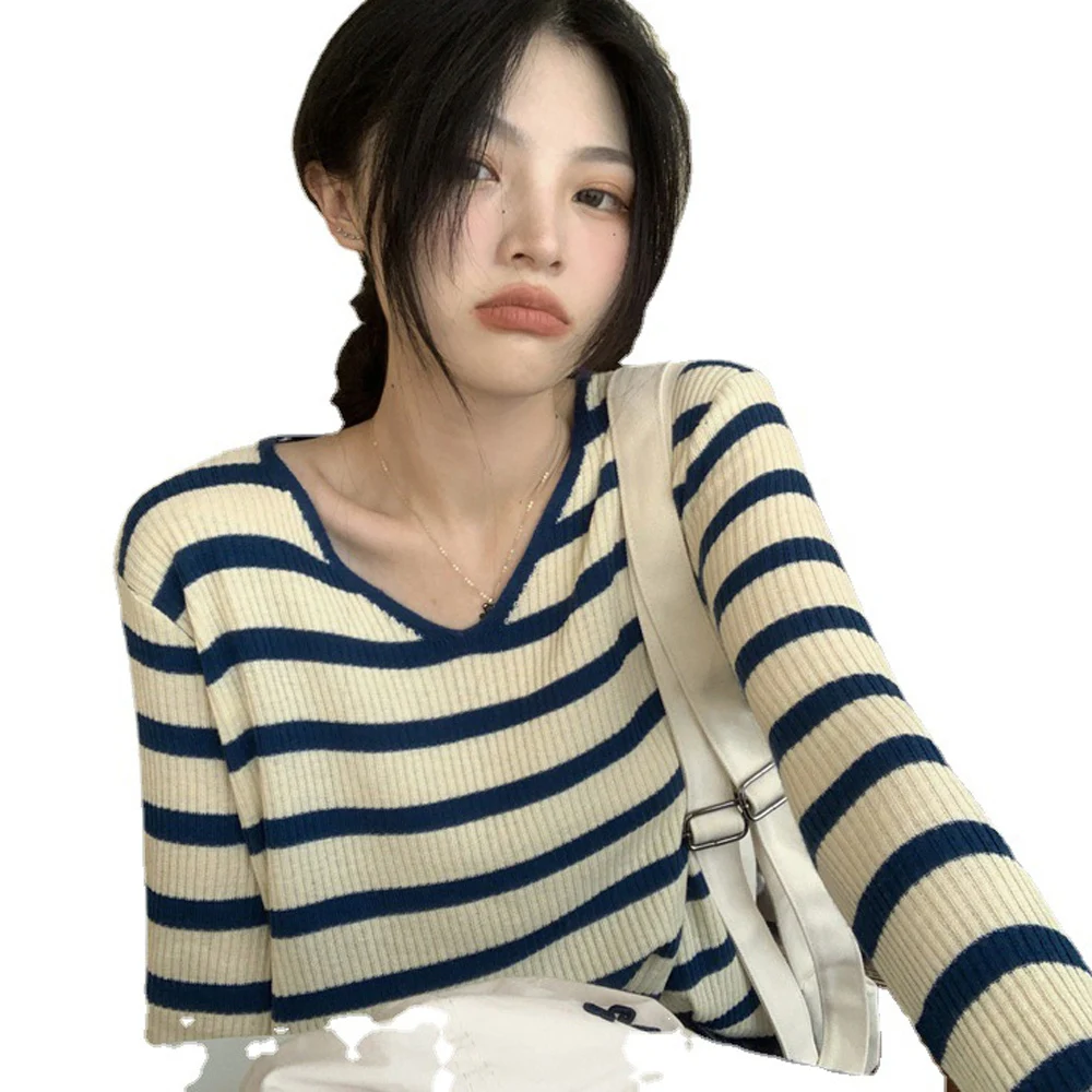 Women Long Sleeve V Neck Loose T Shirt Summer