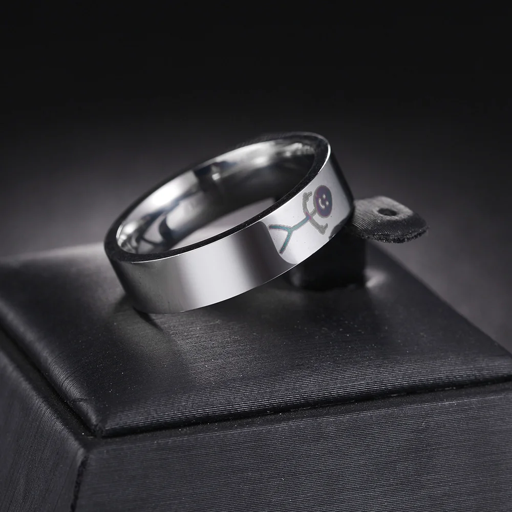 Fashion Rings Punk Rings Fashion Ring Finger Rings Fashion Hip Hop Fxck You Funny Doodle Ring For Man Woman Stickman Middle Finger Rock Punk Ring Party