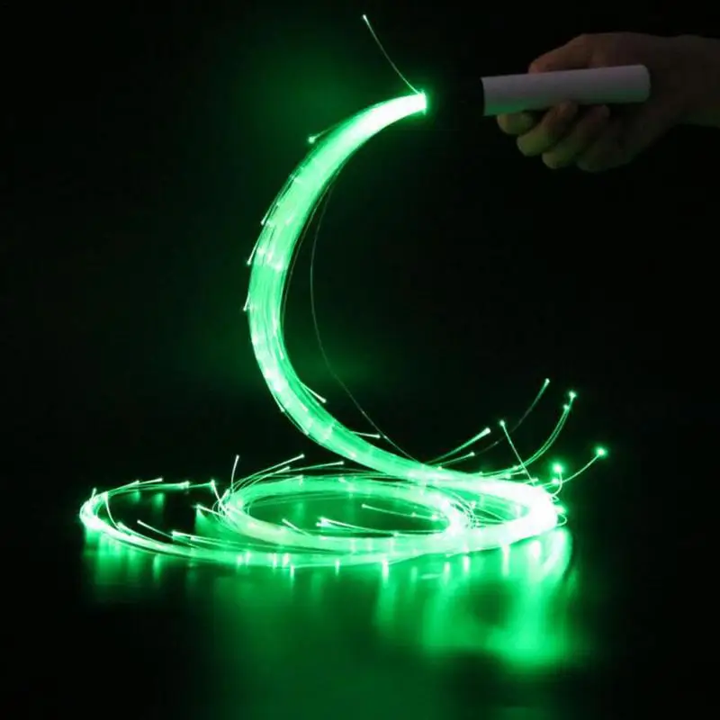 Colorful LED Fiber Optic Whip Light Reusable Battery Powered RGB Fiber Optic Glowing Whips For Lighting Show Dance Party