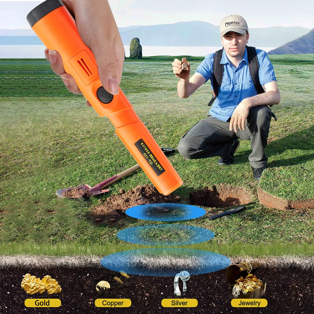 

Handheld Metal Detector GP-pointer Pinpointing for Treasure Search Waterproof Positioning Rod Detecting with Bracelet LED Lights
