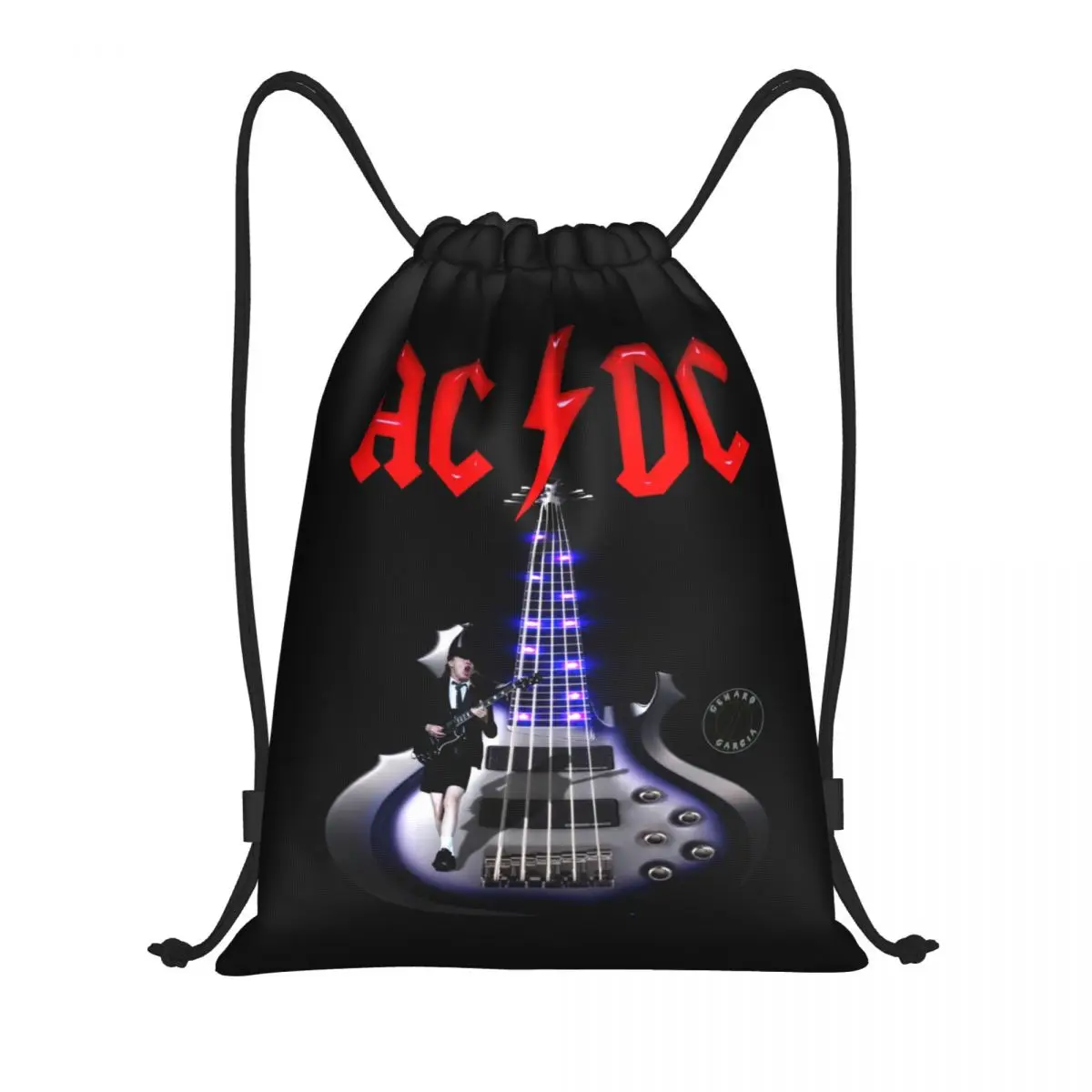 

Оригинальные винтажные легкие металлические спортивные рюкзаки для тренировок Rock AC DC рюкзаки с застежкой-шнурком