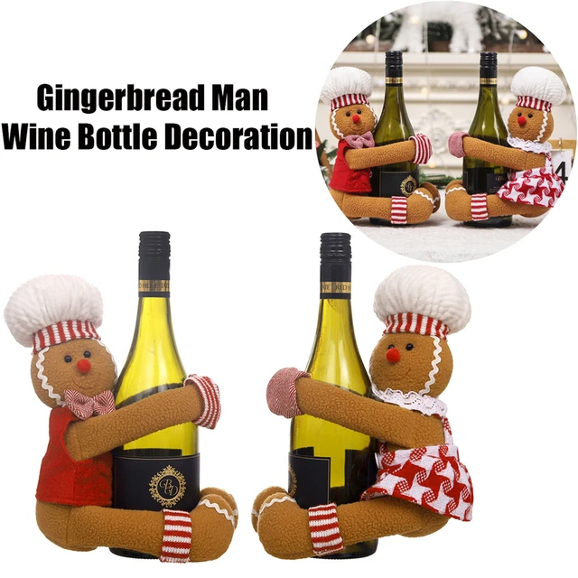 Hand-Painted Gingerbread Man Seasoning Bottle Ornament - 2 Pcs