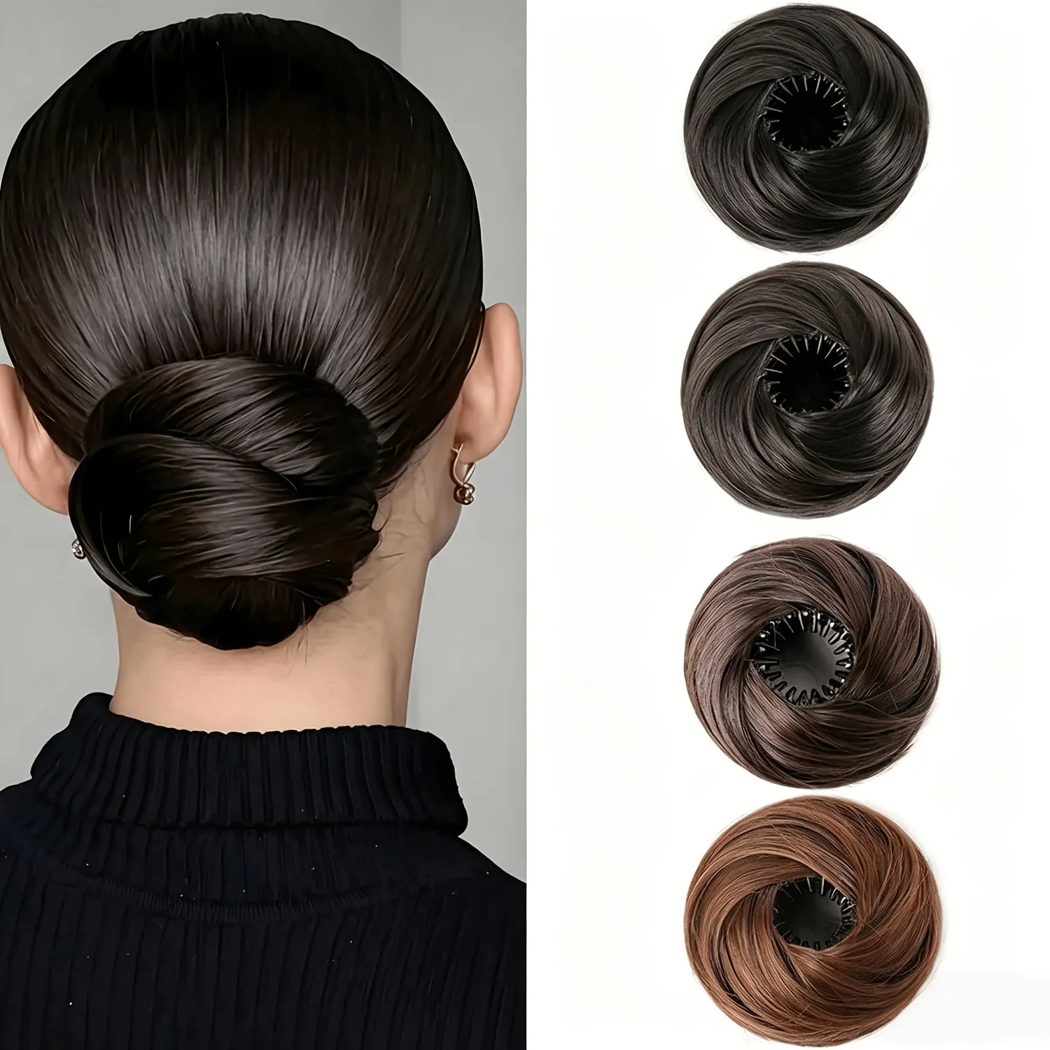 Chignon Sintetico a Ciambella 2026, Estensione Elastica per Chignon, Facile da Acconciare, Volume Naturale, per Donna - immagine 3