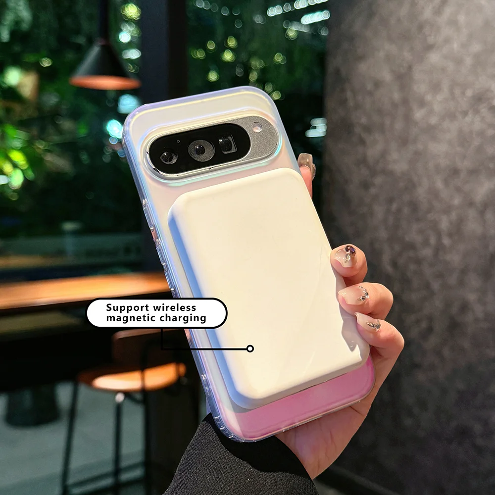 Wireless Charging Colorful Frosted Gradient Magnetic Silicone Case