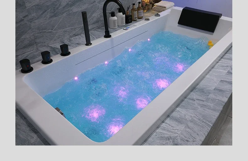 Home embedded adult surf Jacuzzi acrylic thermostatic bathtub waterfall bubble small apartment bath 3