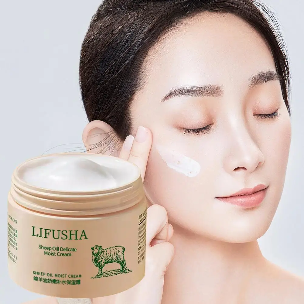 

Effective Sheep Oil Face Cream Moisturizing Replenish Water Anti Dry Brightening Lift Firming Soothing Nourishing Face Skin Care