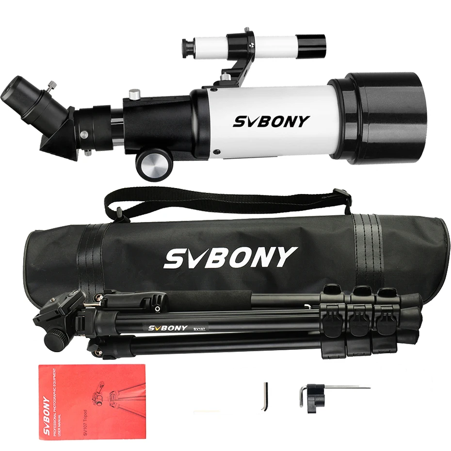 SVBONY SV501P Teleskop für Kinder, Anfänger, Erwachsene, astronomisches Brechungsteleskop für Geschenkmondplaneten, astronomisches Teleskop, mit Stativ und Rucksack, für Camping, bestes Einsteiger-Teleskop