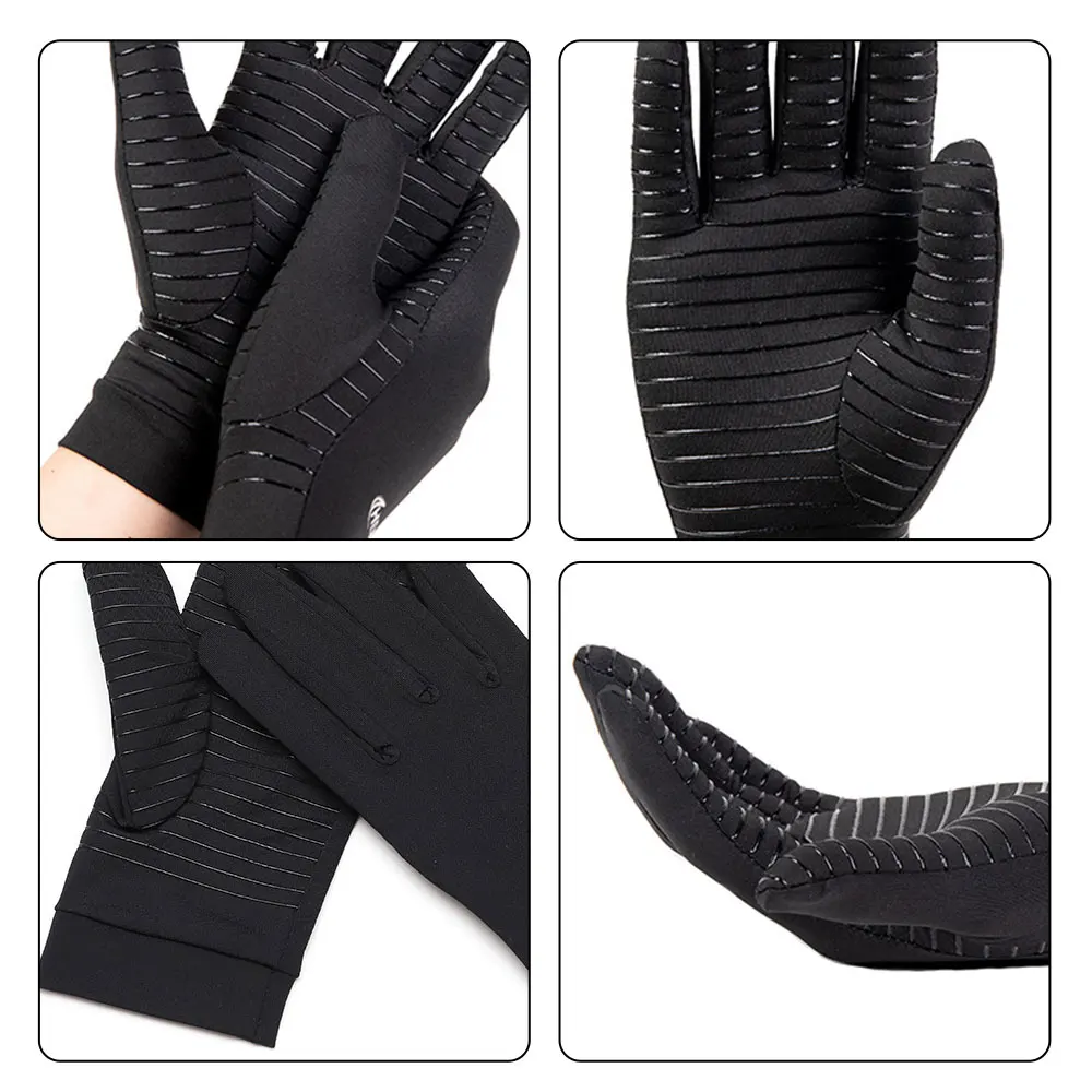 Copper Fiber Compression Arthritis Gloves Women Men Relieve Hand Pain Swelling and Carpal Tunnel Full Finger Cycling Gloves 5