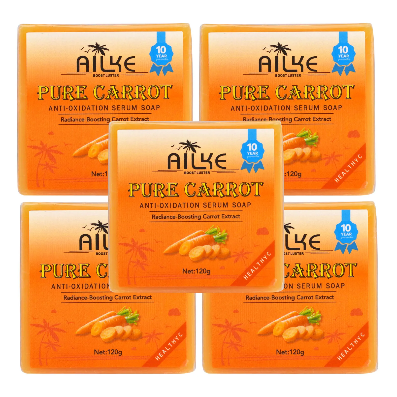 AILKE Organic Brightening Soap, with Carrot, Vitamin C&E, Cleaning, Moisturizing, Smooth and Soft Skin, for Face and Body Use 6