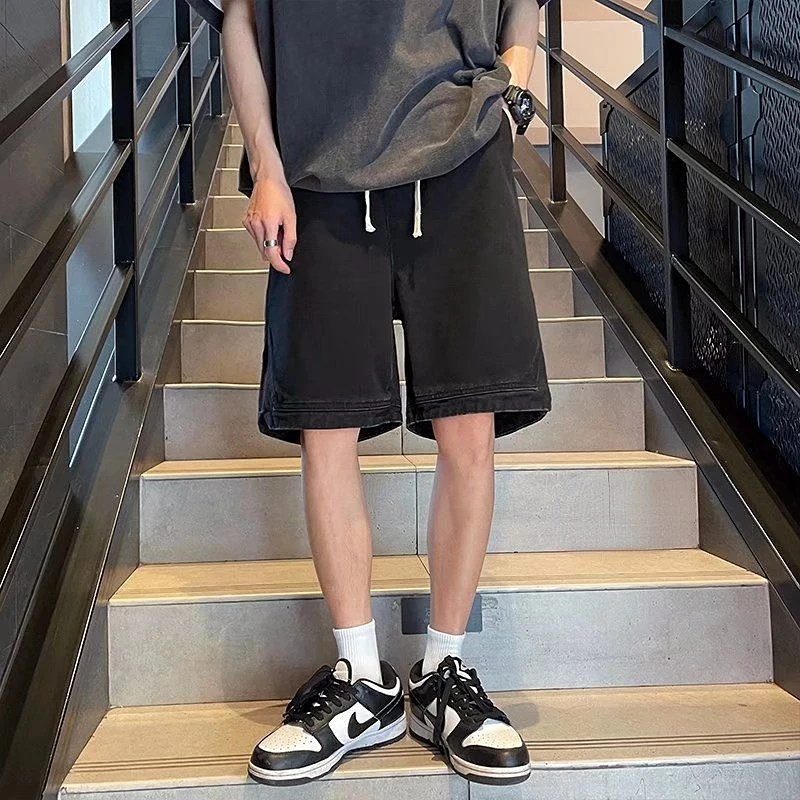 

2023 Summer Thin Shorts Denim Casual Men Short Pants Clothing Solid Knee Length Jeans Homme Original Male Loose Shorts T12