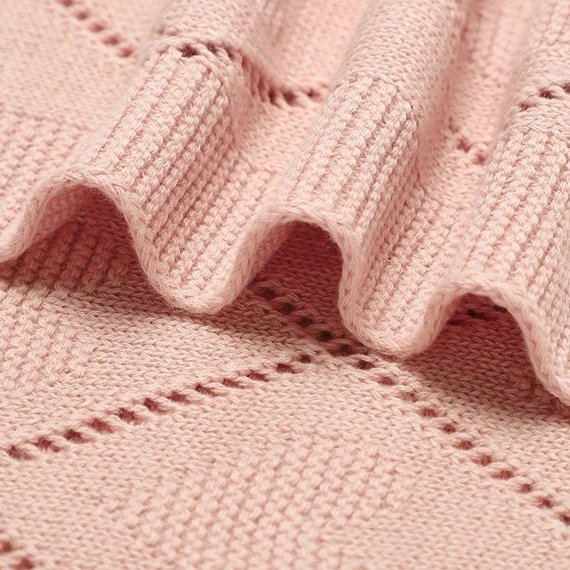 Baby Blankets Super Soft Newborn Cotton Knit Month Stroller Nursery Swaddle Wrap Quilts 90*70cm Infant Boy Girl Sleeping Covers 4