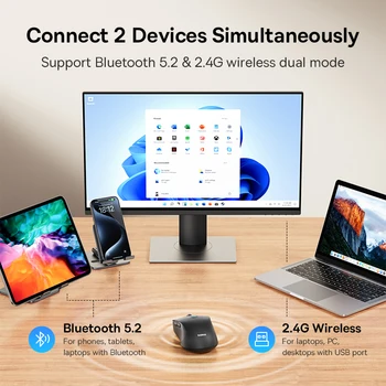 【New Upgrade】Baseus Rechargeable Wireless Mouse Type-C Charging Bluetooth 5.2 4000 DPI Computer Laptop Mute Mice Ergonomic Mouse 3