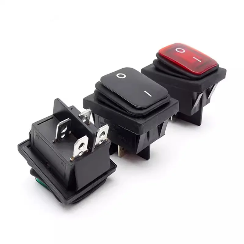 KCD4 Switch Heavy Duty 16A 250VAC 30x22mm Waterproof Rocker Push Switch T85 IP65 4pin DPDT ON OFF 12V 220V LED