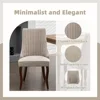 Dining Chairs Set of 6, Linen Channel Tufted Kitchen Dining Room Chair with Curved Wood Legs, Fabric Upholstered Dining Chairs 2