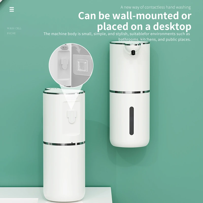 HOMEFISH Electric Soap Dispenser 380ml Automatic Foam Induction Hand Washing Liquid Dispenser Rechargeable Foam Machine