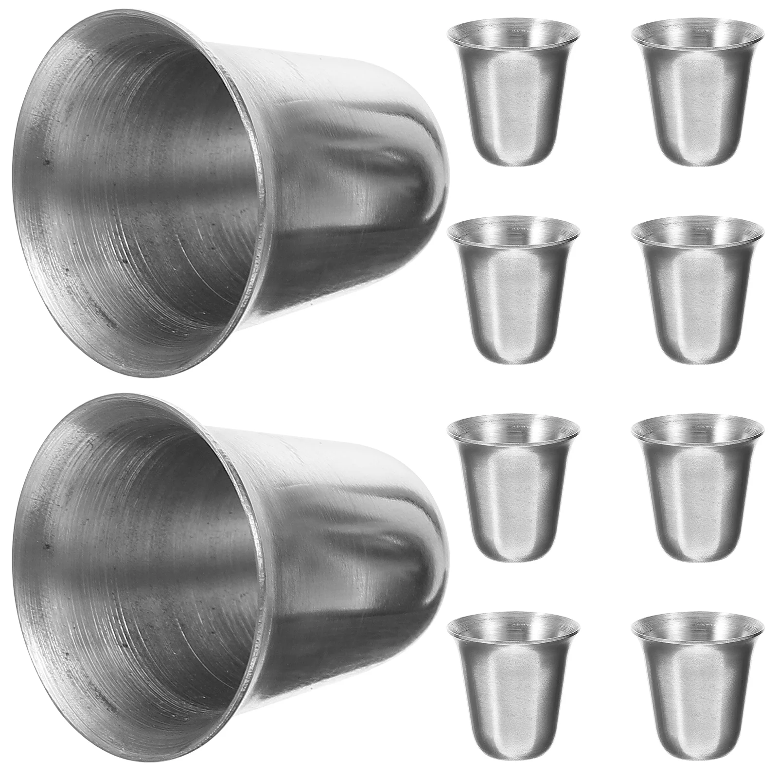 10 Pcs Stainless Steel Communion Cups Religious Drinking Mugs Coffee Camping Kitchen Dining Bar Metal Chalice Glassware Silver
